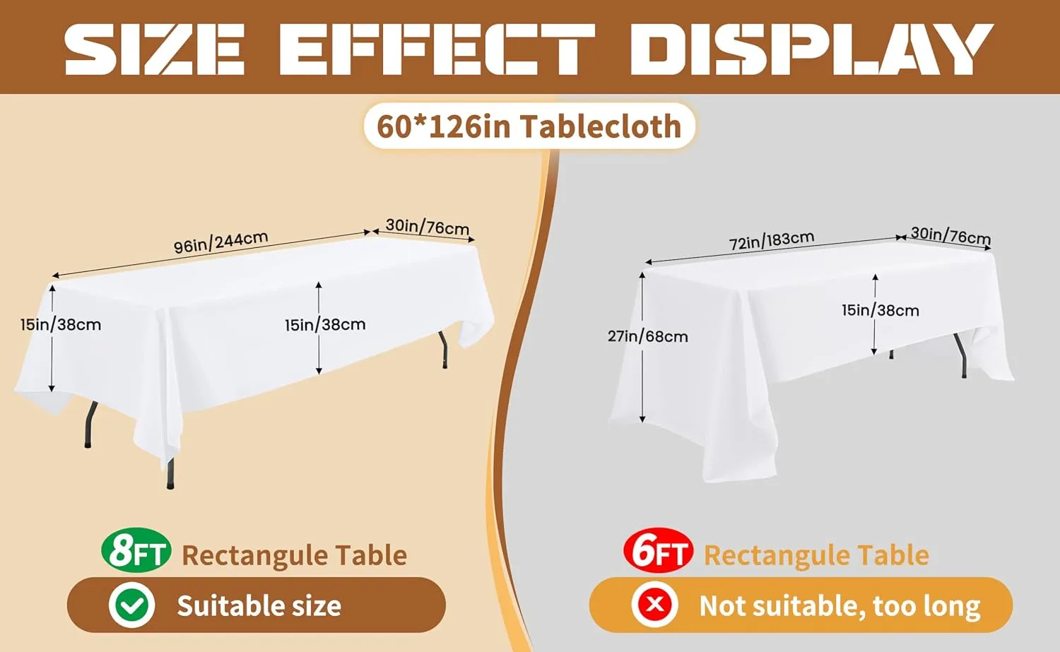 10 Pack 60 x 126 Inch Tablecloth, Green Tablecloth for 8 Feet Rectangle Tables, Stain and Wrinkle Resistant Washable Fabric Table Cloth for Wedding Party Dining Table Buffet Parties Camping