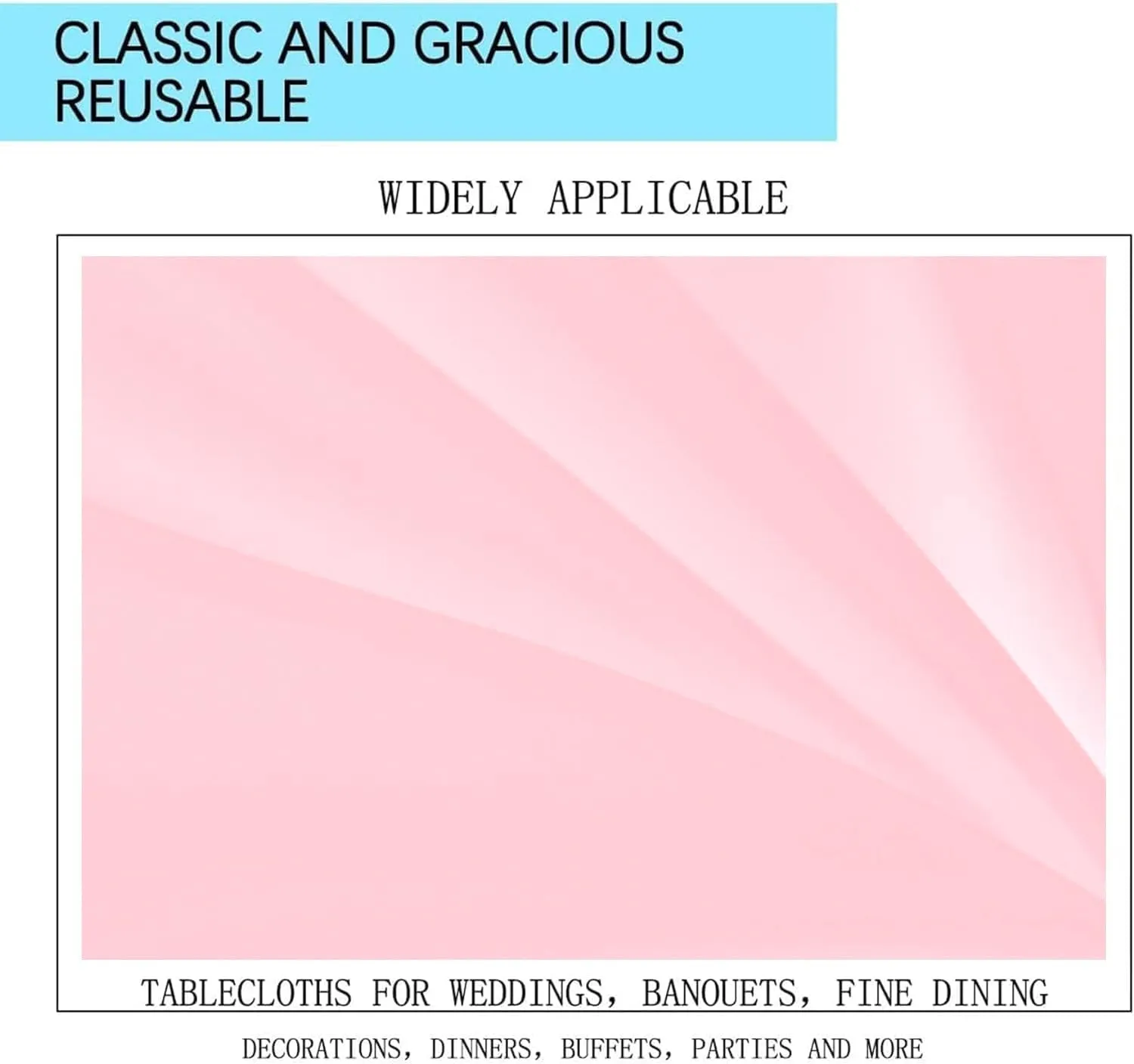 10 Pack Pink Tablecloth 60x102 inch Polyester Fabric Tablecloths for 6 Foot Rectangle Tables Wrinkle Resistant Linen Tablecloth Washable Table Covers for Party Wedding Events and Camping