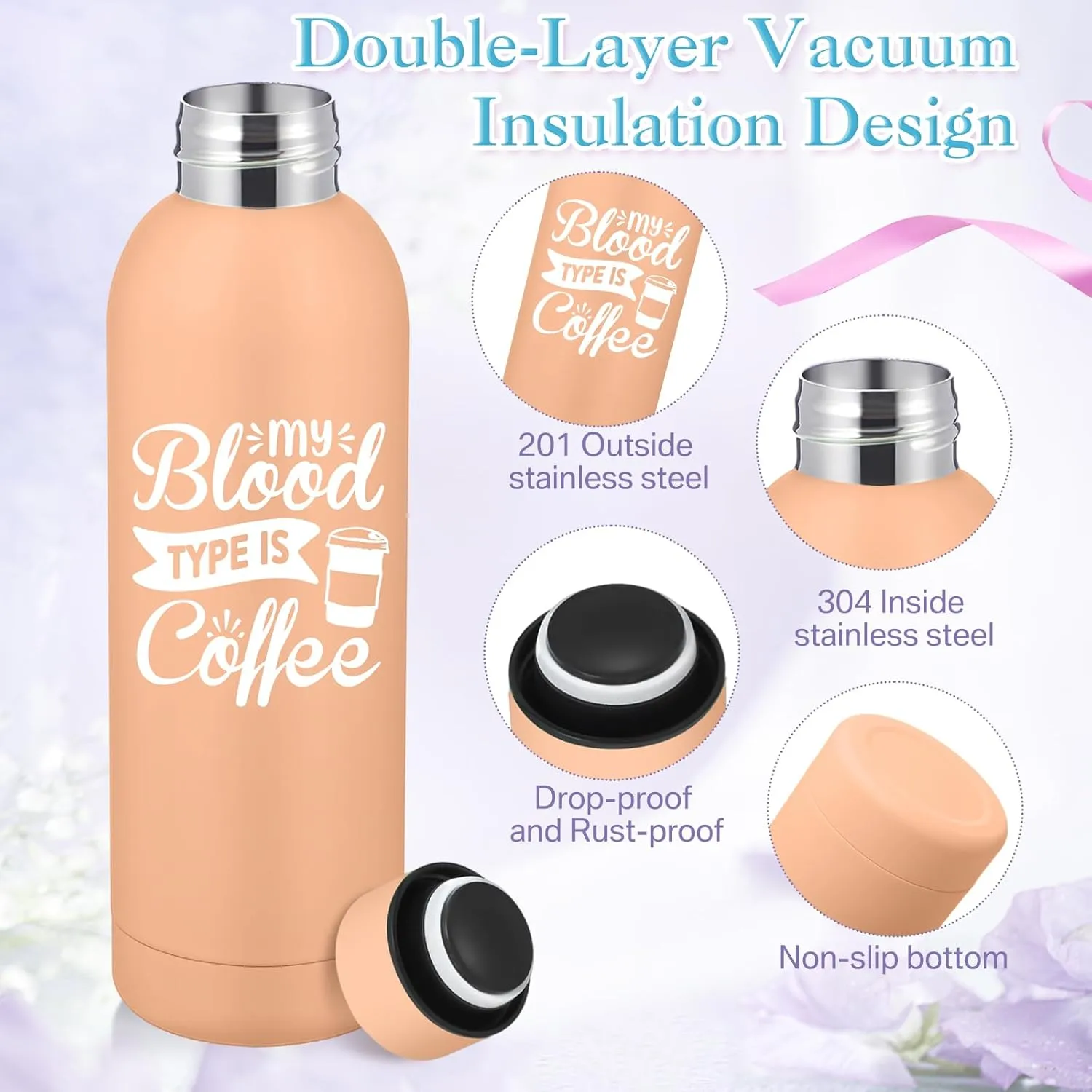 10 Pcs Nurse CNA Appreciation Gift Bulk 17 oz Frosted Stainless Steel Thank You Water Bottle Double Wall 304 Matte Cup Tumbler Mug for Nurses Week Gifts Assistant Graduation