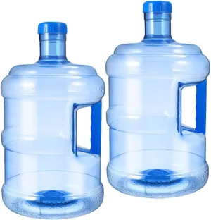 1.3 Gallon Water Jug, 2Pcs 5L Water Bottle with Screw Cap Portable Water Storage Bucket Water Container Water Kettle Reusable Motivational Jug for Camping Hiking