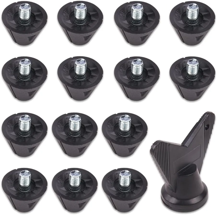 1Set 1/2 Inch Replacement Football Cleats Stud with Wrench Tool(Set of 14 Studs)