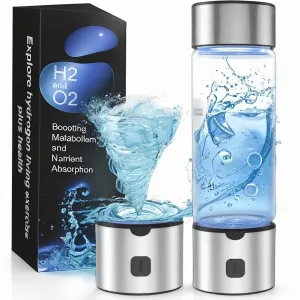 2025 New Hydrogen Water Bottle Generator, Portable Rechargeable Hydrogen Water Bottle 460ml with Advanced SPE PEM Technology 2300  PPB, Hydrogen Water Ionizer Machine for Home/Office/Travel