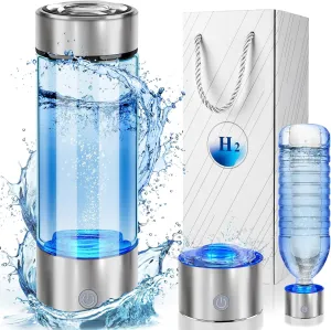 2025 New Hydrogen Water Bottle, Hydrogen Water Bottle Generator, 3-Min Rapid Electrolysis, 2000  PPB Hydrogen Water, 450ml Portable Hydrogen Water Generator for Office, Daily Drinking and Gifts