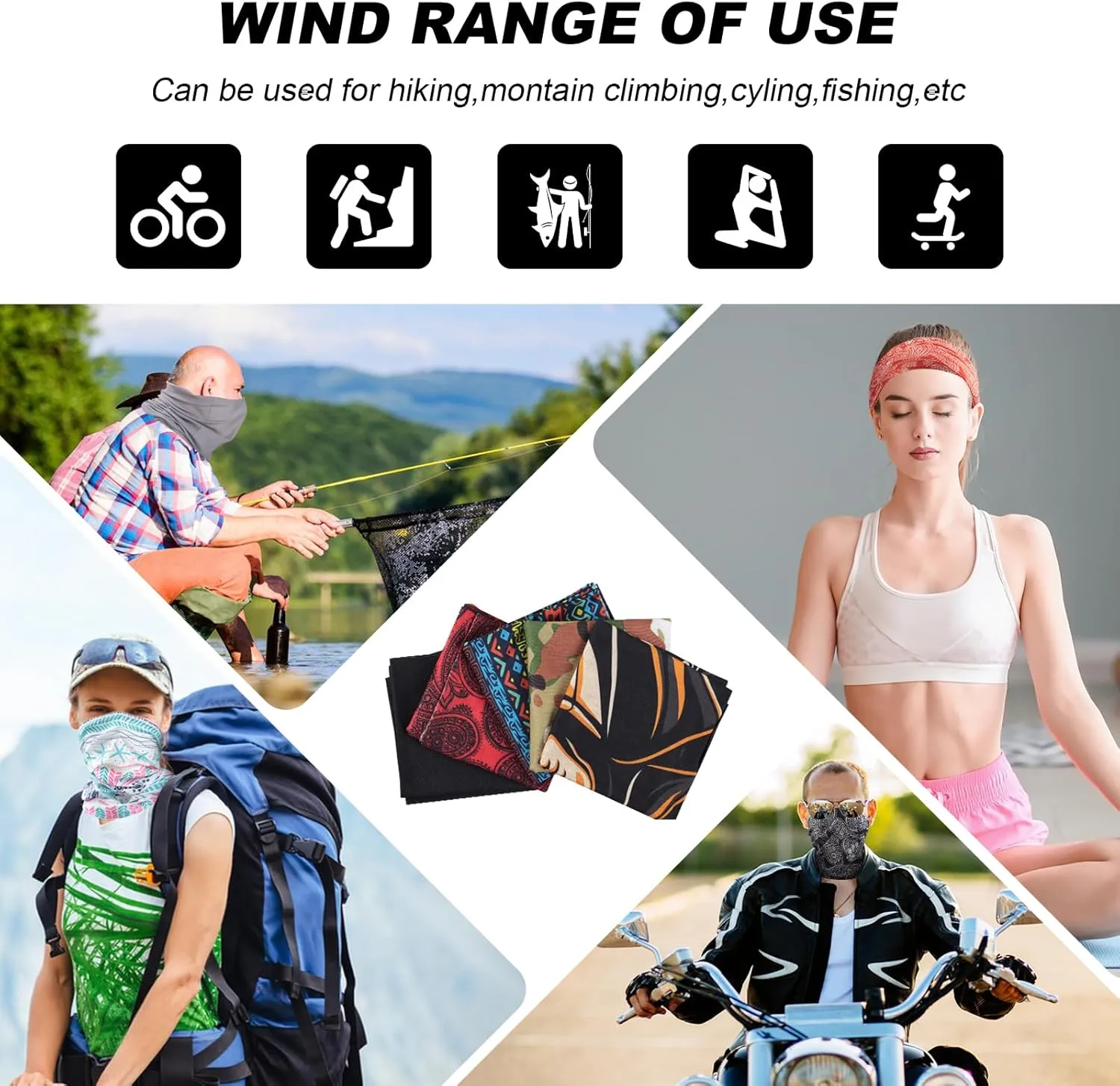 20pcs Cooling Neck Gaiter for Men Women Gator Face Mask Scart Cover Breathable Balaclava Bandana Sun Protection