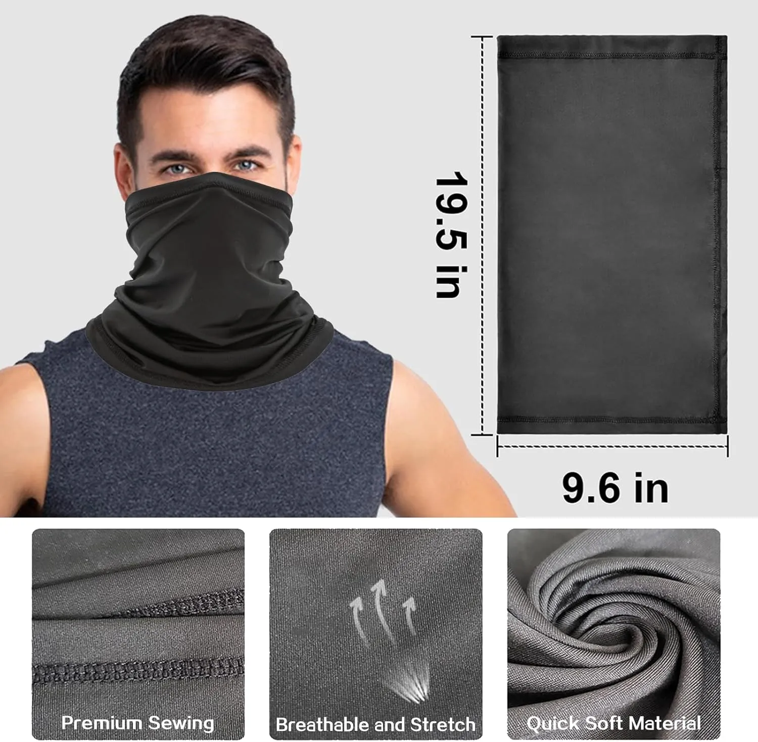20pcs Cooling Neck Gaiter for Men Women Gator Face Mask Scart Cover Breathable Balaclava Bandana Sun Protection