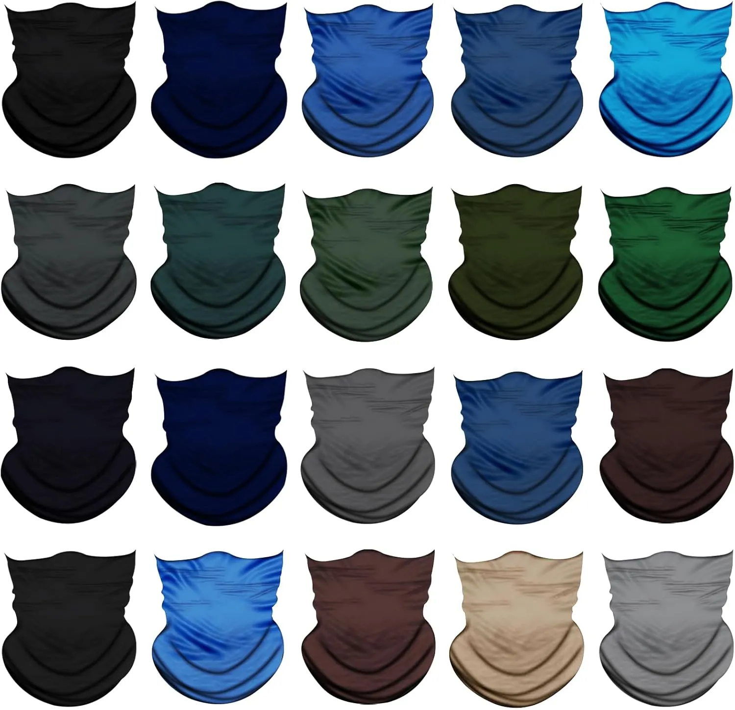 20pcs Cooling Neck Gaiter for Men Women Gator Face Mask Scart Cover Breathable Balaclava Bandana Sun Protection