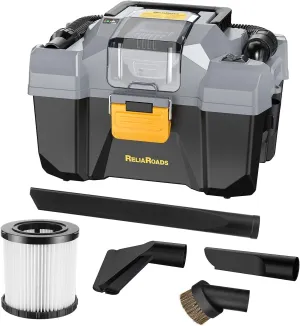 20V Cordless Vacuum Cleaner-Wet/Dry Shop Vac,2.6 Gallon Capacity,Compatible with DeWALT Batteries (Battery Not Included),Ideal for Cleaning Car,Home Spaces,and Workshops RCSV-20
