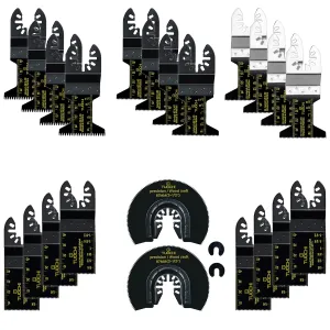 24Pcs Titanium Oscillating Saw Blades Professional Universal Multitool Blades for Wood Plastics Metal Fit Dewalt Ryobi Quick Release Multi Tool Blades Kits All Purpose Cutting Coping Tools