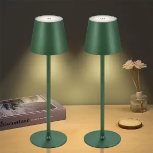2Pack Cordless Table Lamps USB Rechargeable Simplicity Desk Lamp Built-in 4600 mAh Battery LED Battery Operated lamp with Touch Control Table lamp - Bedroom/Desk/Reading/Patio(Green)