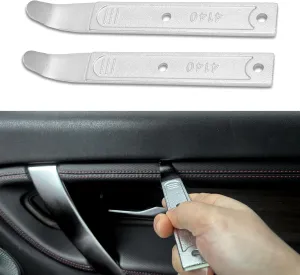 2PCS 4140 Pry Tool, Trim Removal Tool, Auto Door Audio Dash Panel Popper Trim Puller, Car Accessories Metal Pry Bar for Removing Interior Trim, Paneling, Sheet Metal, Fasteners and More (2PCS)