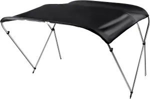 3 Bows Boat T-top Universal Sun Shade PU Coating Waterproof UV-proof Height Adjustable Blue/Gray (Gray)