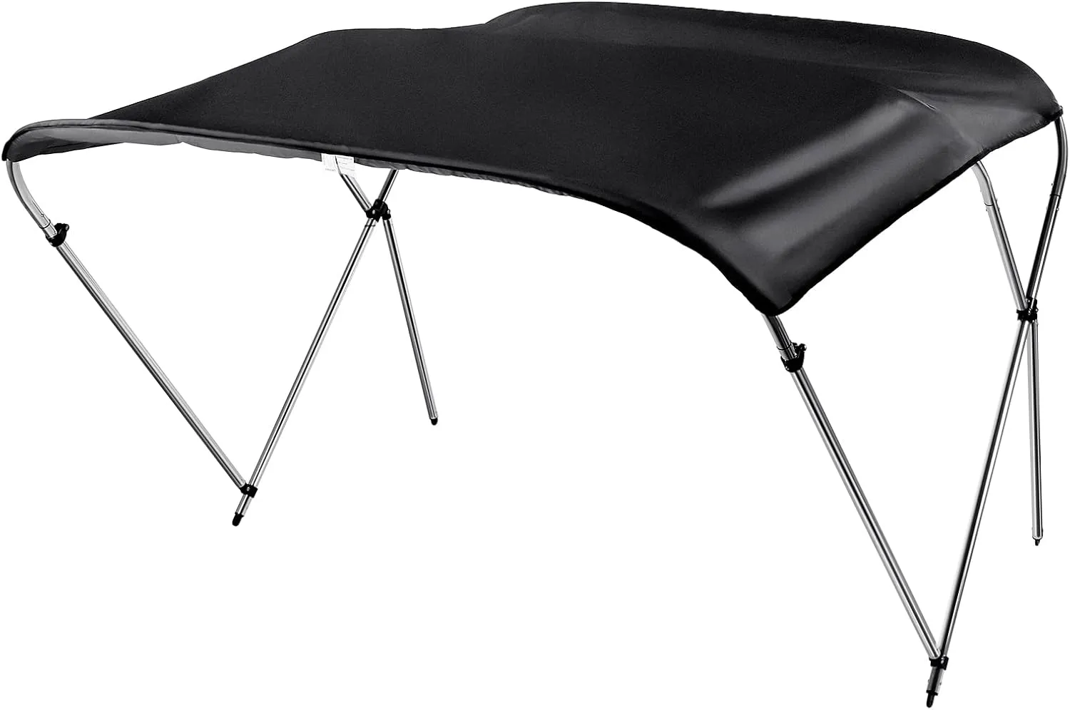 3 Bows Boat T-top Universal Sun Shade PU Coating Waterproof UV-proof Height Adjustable Blue/Gray (Gray)