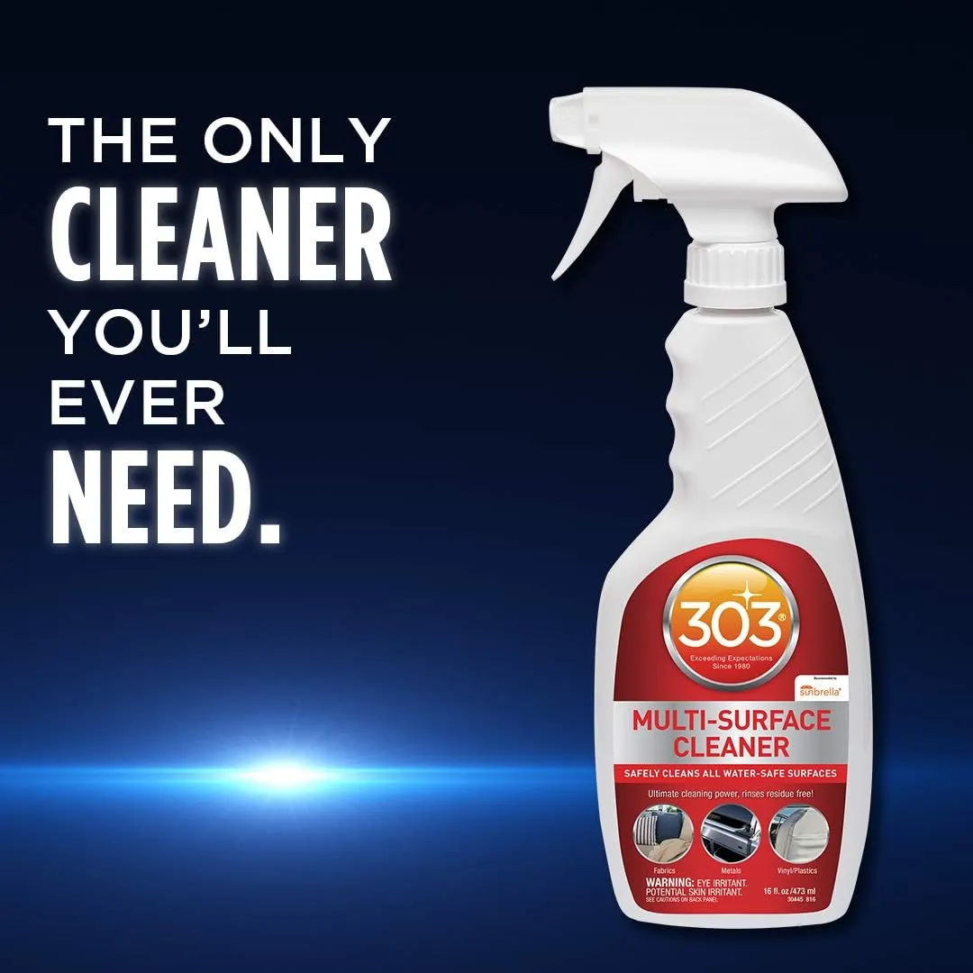 303 Products Multi-Surface Cleaner - Safely Cleans All Water Safe Surfaces - Ultimate Cleaning Power - Rinses Residue Free - Recommended By Sunbrella, 16 fl. oz. (30445CSR) Packaging May Vary