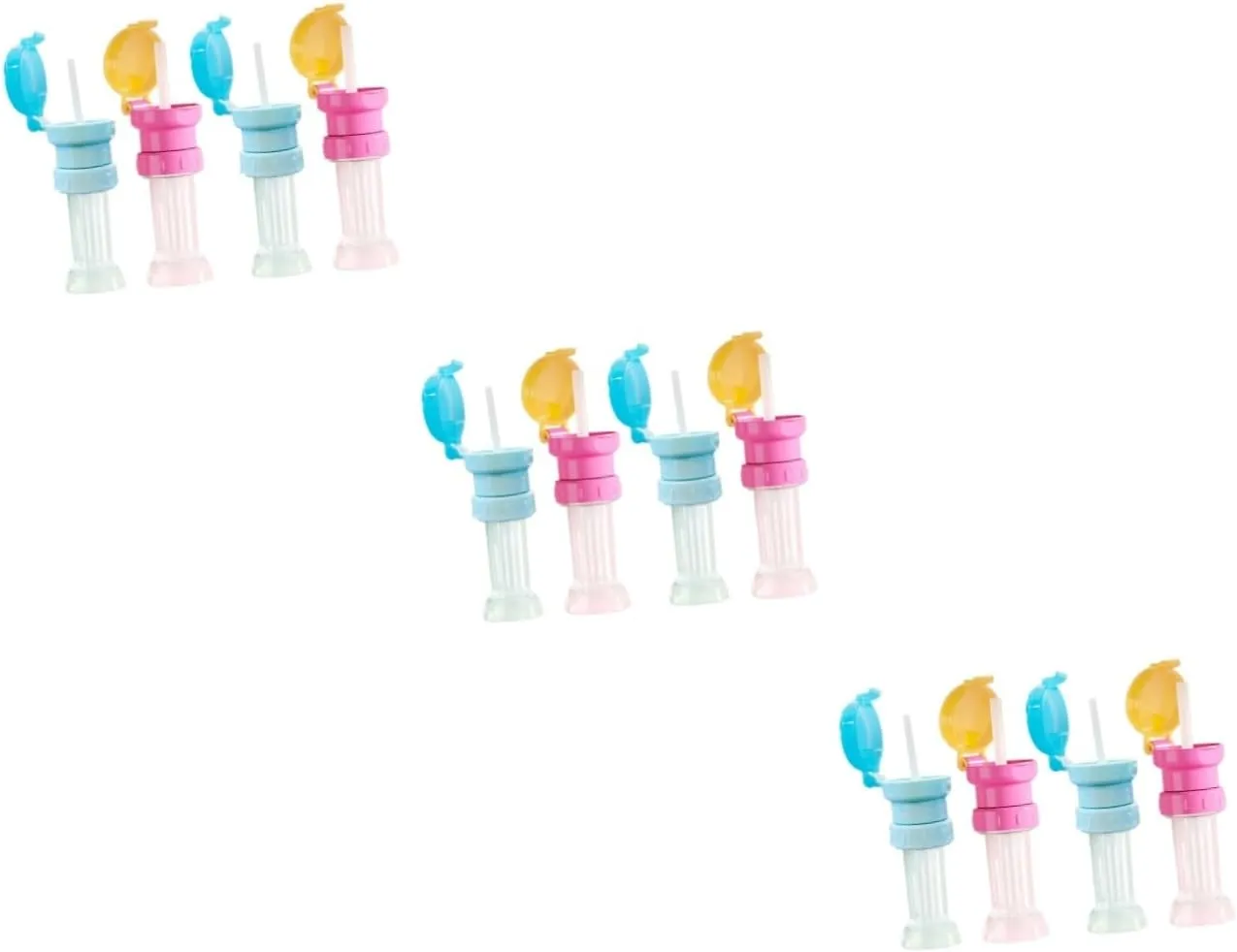 3sets 4 Pcs Water Bottle Caps with Straw Bottle Adapters Safe and Reliable for Fit 4pcs*3