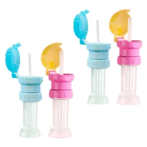 4 Pack Boys and Girls Water Bottle Adapter Straw Toddler Bottle Adapter Straws Silicone Caps for Children