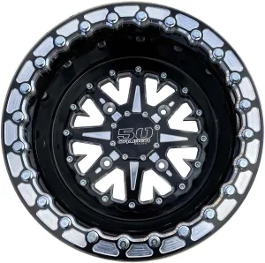 50 Caliber Racing 4x136.5 137 Black Beadlock Wheel for Maverick X3 Talon KRX 1000 Kawasaki Teryx #502 (15x8)