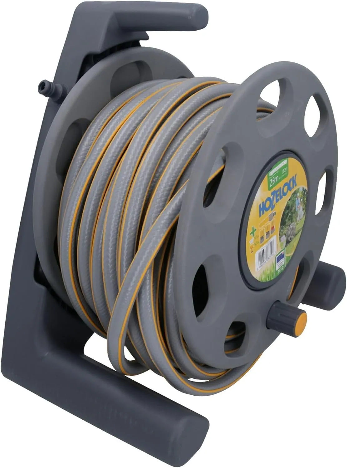 AB Tools Hozelock Compact Reel 15m Garden Hose Pipe & 1.5m Tap Connector Watering