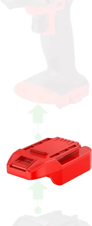 Adapter Upgrade for Bauer 20V Cordless Tools - Compatible with Milwaukee M18 Red Li-Ion Batteries for Power Supply, No Charging Function - (New Version) - Adapter Only