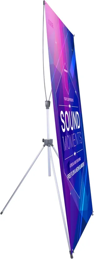 Adjustable X Banner Stand, Fits 23 to 32 Inch Wide and 63 to 78 Inch Tall Banners, Portable Display with Carrying Bag, Perfect for Trade Shows, Exhibitions, Conferences and Events, 6 Pack