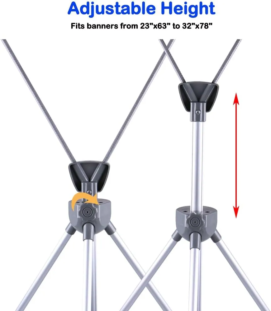 Adjustable X Banner Stand, Fits 23 to 32 Inch Wide and 63 to 78 Inch Tall Banners, Portable Display with Carrying Bag, Perfect for Trade Shows, Exhibitions, Conferences and Events, 6 Pack