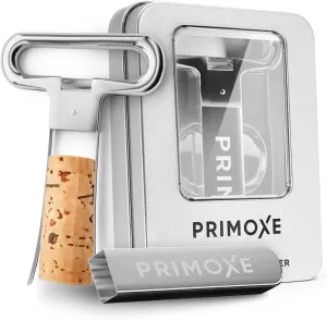 Ah So Two Prong Wine Cork Remover with Bottle Opener - Professional Stainless Steel Puller - Extractor For Opening & Vintage Collecting - for Connoisseurs & Collectors to Uncork