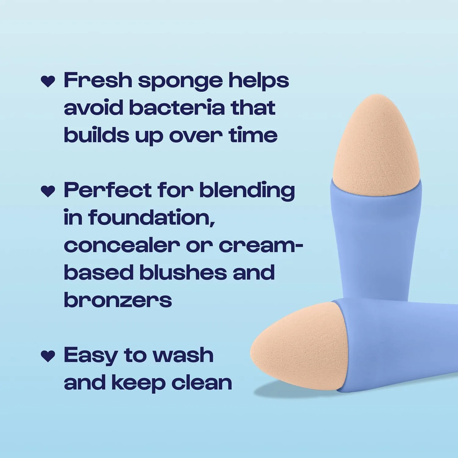 Alleyoop Multi-Tasker 4-in-1 Makeup Brush - All-in-One Multi-Tasking Blending Sponge Refill 2-Pack