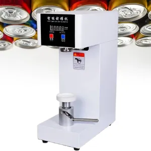 Aluminum Cup Sealer Machine, Semi-Automatic Tin Can Sealer, 5pcs/min Beer Can Sealer, Commercial Drink Sealing Machine,White-110V