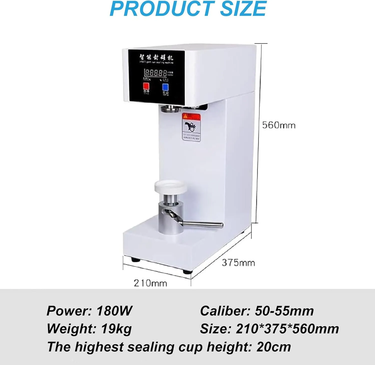 Aluminum Cup Sealer Machine, Semi-Automatic Tin Can Sealer, 5pcs/min Beer Can Sealer, Commercial Drink Sealing Machine,White-110V