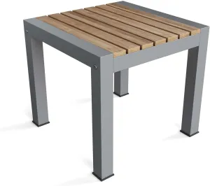 Anderson Teak TB-1919ST Metal Wood Side Table, Grey & Golden Teak