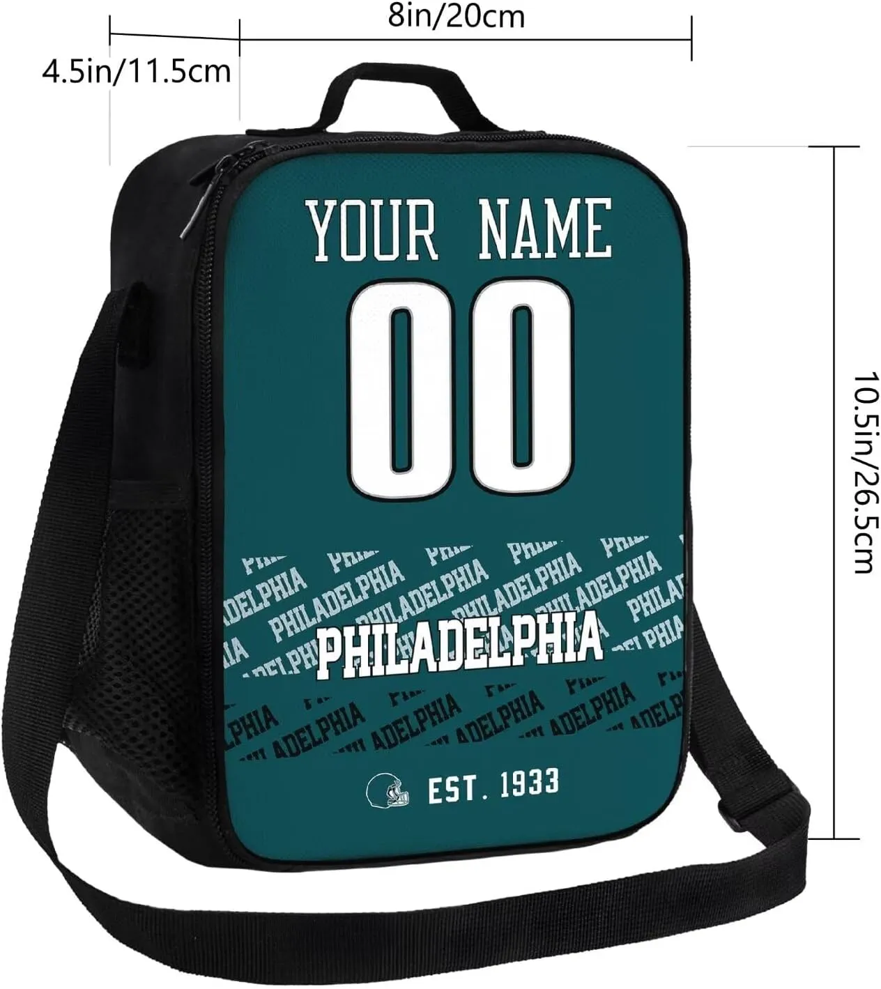 ANTKING Philadelphia Lunch Bag Custom Name Number Lunch Box Gift for Men Women Youth