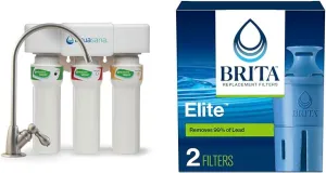 Aquasana Under Sink Water Filter   Brita Elite Water Filter Replacements for Pitchers and Dispensers