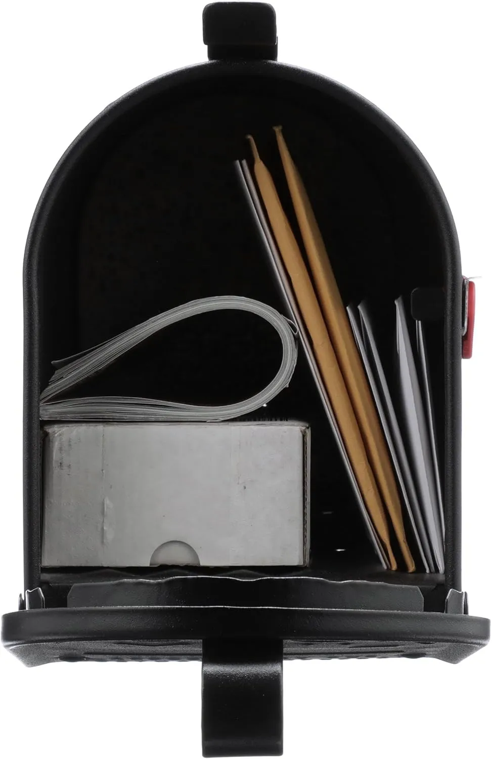 Architectural Mailboxes Admiral™ Rust-Proof Aluminum Metal Post Mounted Mail Box for Outside, Black, Medium Curbside Mailbox, USPS Approved for Residential Delivery