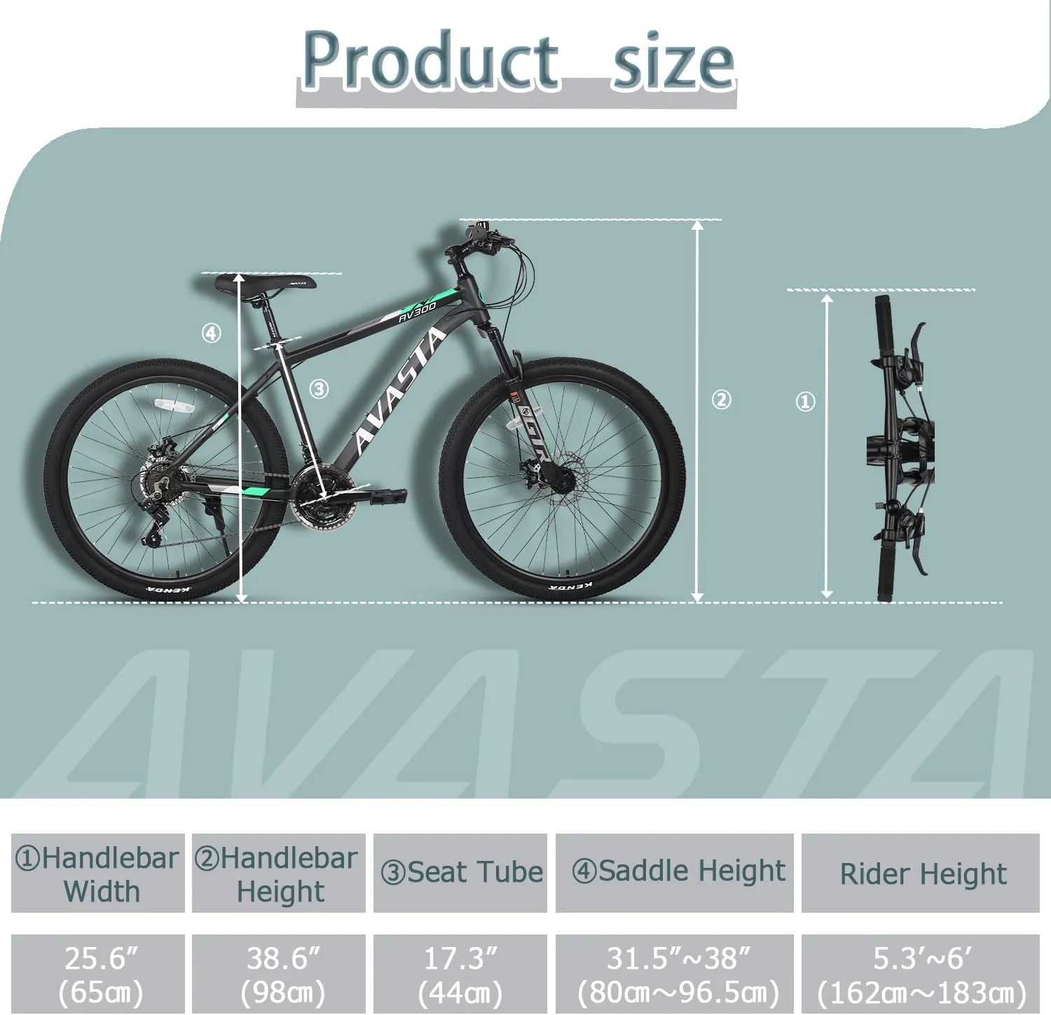 AVASTA AV300 26 27.5 inch Mountain Bike with 21-Speed，Aluminum Frame, Dual Disc Brake, Comfortable Saddle,Multiple Colors