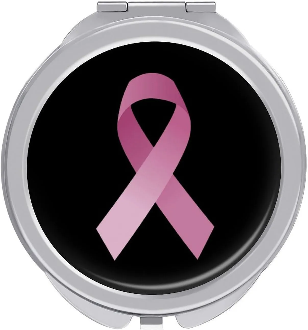 Awareness Ribbon Travel Makeup Mirror 2-Sided 1x 2X Magnification Portable Mini Mirror for Handbag Purse Pocket