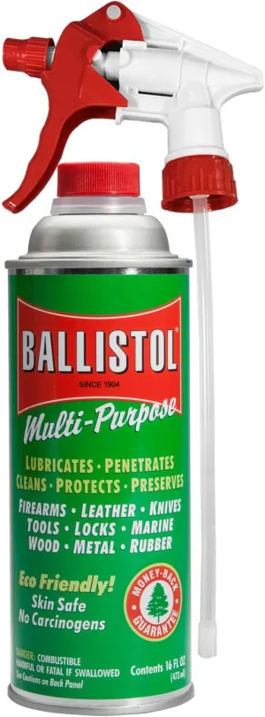 Ballistol Multi-Purpose Can Lubricant Cleaner Protectant 16 oz, Single with 1 Sprayer