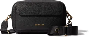 Bandolier Miller Bag | Crossbody Bag for Women & Men | 100% Genuine Pebble Leather, Gold Hardware, Adjustable & Removable Strap, Zipper Top Opening & Exterior Phone Pocket | Perfect for Travel