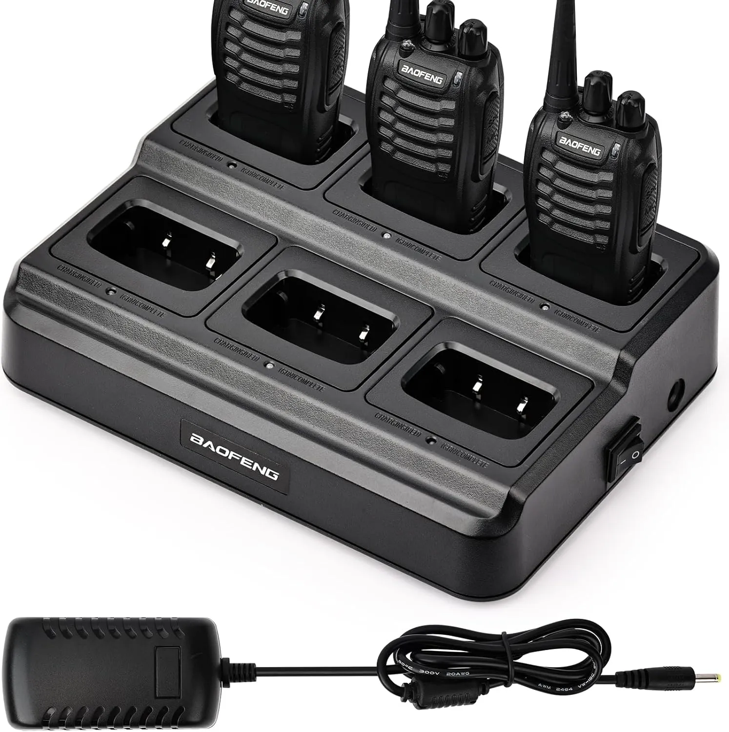 BAOFENG BF-888S Six Way Charger Multi-Unit Charger Station for BF-888S H-777 BF-88ST Walkie Talkies and Batteries