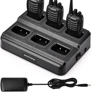 BAOFENG BF-888S Six Way Charger Multi-Unit Charger Station for BF-888S H-777 BF-88ST Walkie Talkies and Batteries
