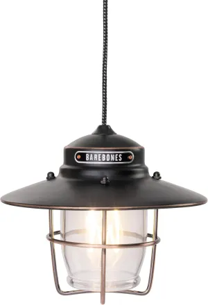 Barebones Outpost Pendant Light - Antique Bronze, Weather-Resistant USB-C LED Lantern with Dimmable Coiled Edison Filament, 10.5' Braided Cord, Rustic Outdoor Lighting for Patio, Porch and Backyard