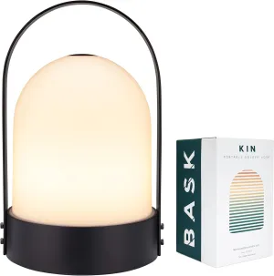 BASK KIN 3.0 Portable Cordless Lantern Table Lamp | USB Rechargeable | Powerful Long-Lasting 4000mAh Battery | Kids Bedroom | Easy 3-Step Touch Dimmable | UltraBright LED (Midnight Black)