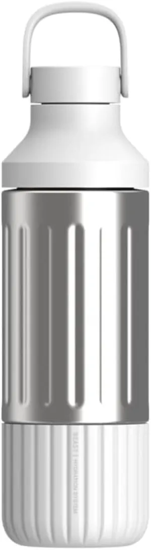 BEAST Stainless Steel Hydration Bottle with Carry Cap, 22oz (Cloud White)