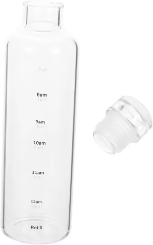 BESPORTBLE Portable Transparent Water Bottle with Scale Ergonomic Design for Hiking Running and Sports Durable Borosilicate for Daily Hydration and Comfort