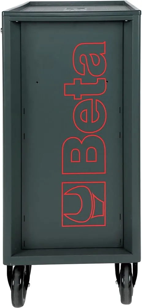 Beta RSC24 Heavy Duty Rolling Tool Cabinet, 5 Drawers, Red, Ball Bearing Slides, Rubber Mat Liners, 5" Casters, Anti-Fall Edge Worktop, 1760 lbs Load Capacity, Made in Italy