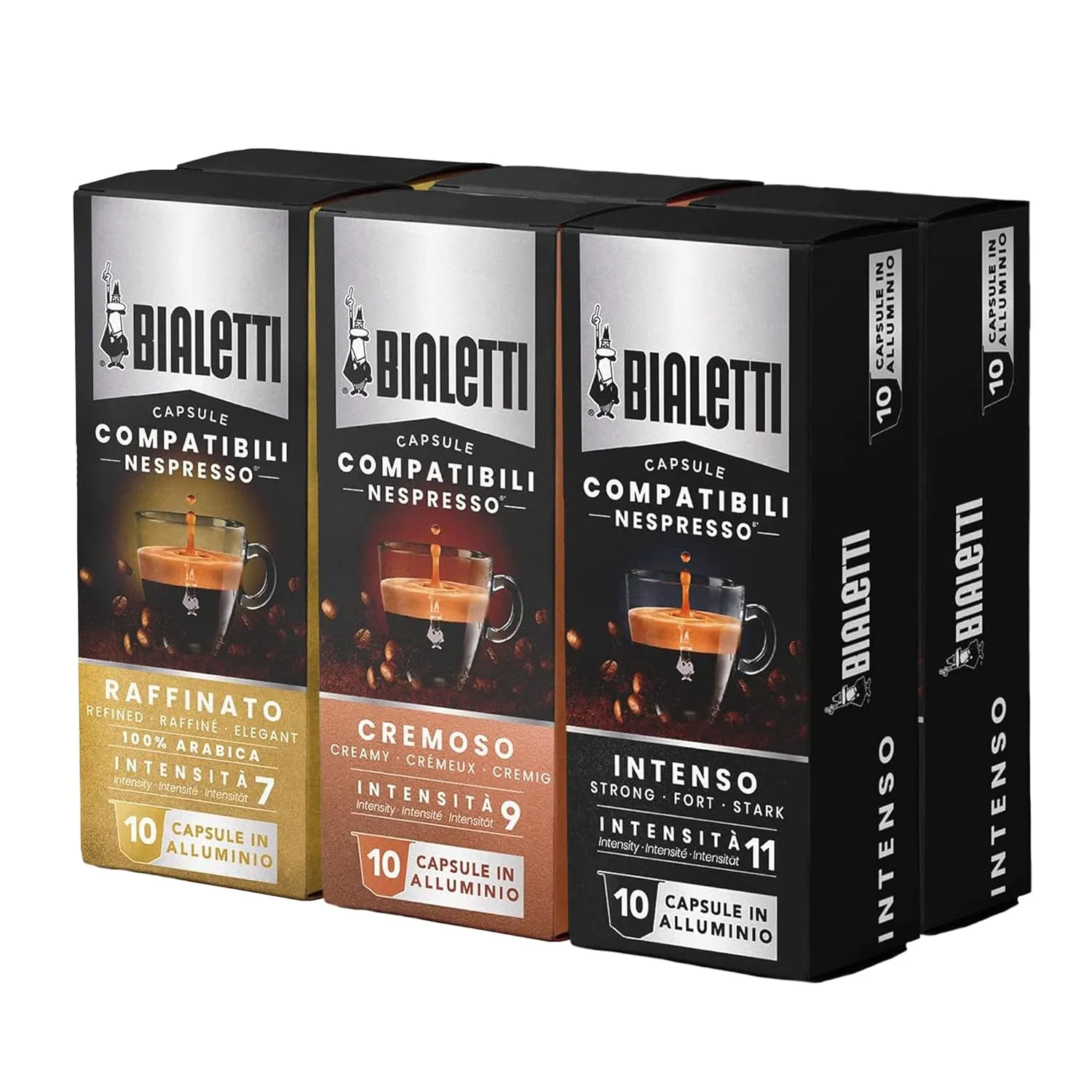 Bialetti Aluminum Nespresso Compatible Capsules - 60 count Variety Pack Espresso Pods compatible with Nespresso Machines