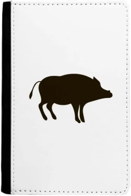 Black Boar Cute Animal Portrayal Passport Holder Notecase Burse Wallet Cover Card Purse