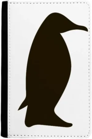 Black Penguin Animal Portrayal Passport Holder Notecase Burse Wallet Cover Card Purse