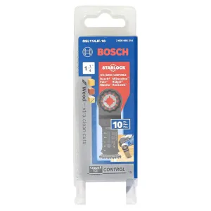 BOSCH OSL114JF-10 10-Pack 1-1/4 In. Starlock Oscillating Multi Tool Wood Curved-Tec Bi-Metal Xtra-clean Plunge Cut Blades for Applications in Cutting Wood, Hardwood, Laminate