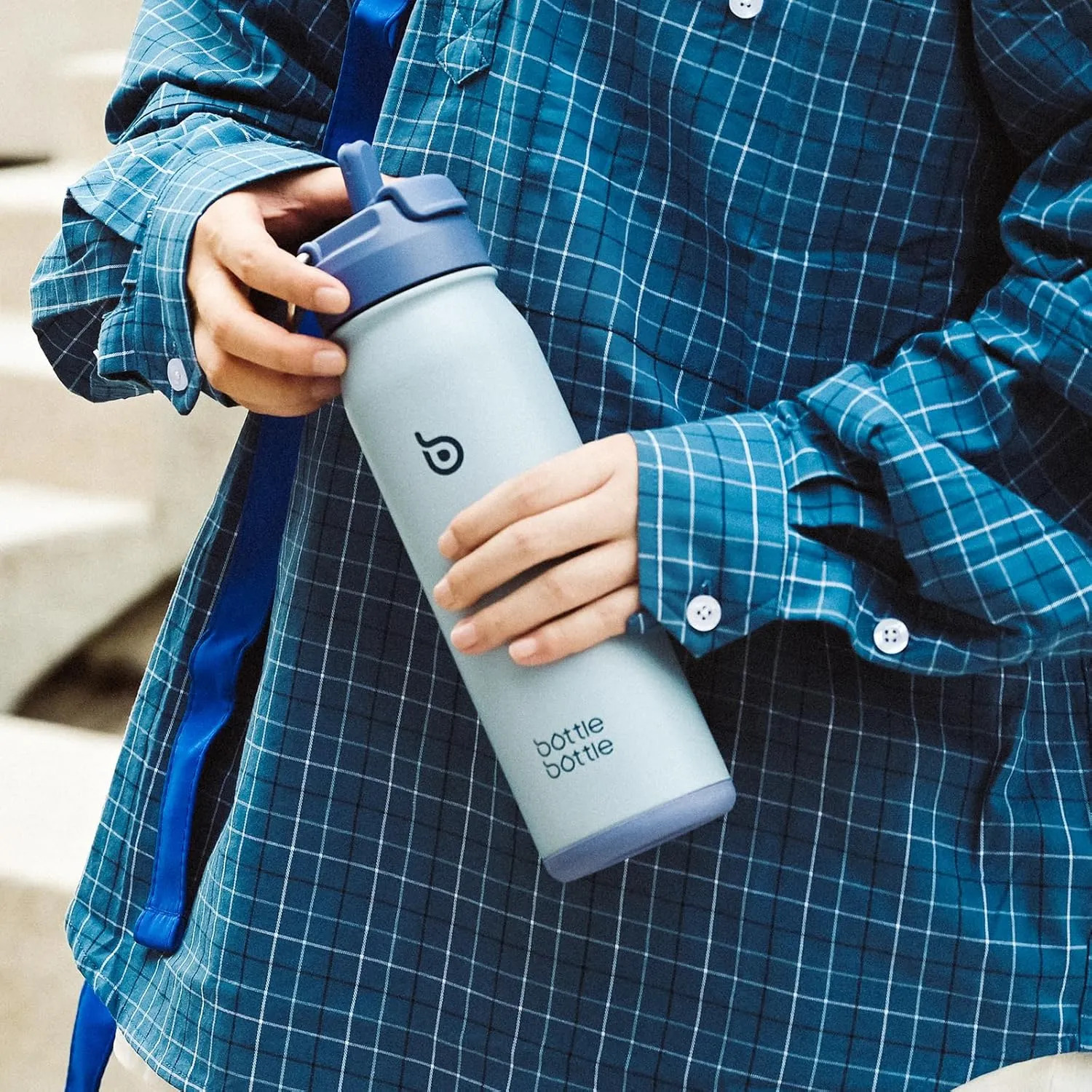 BOTTLE BOTTLE 24oz Insulated Water Bottle Stainless Steel Sport Water Bottle with Straw and Adjustable Lid Daily Pill Organizer