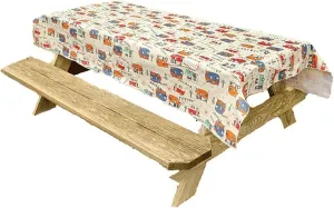 Bowery Direcsource Ltd Rectangular Polyvinyl Chloride (PVC) Camping Tablecloth, Camping Trails