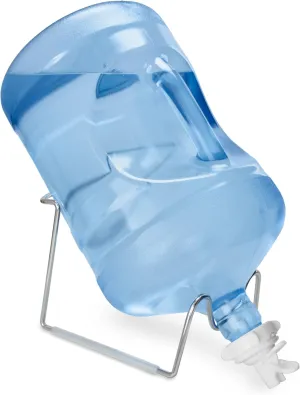 Brio Metal Plated 3-5 Gallon Water Jug Stand and 2 Dispenser Valves, Rust-Resistant Non Slip Water Stand